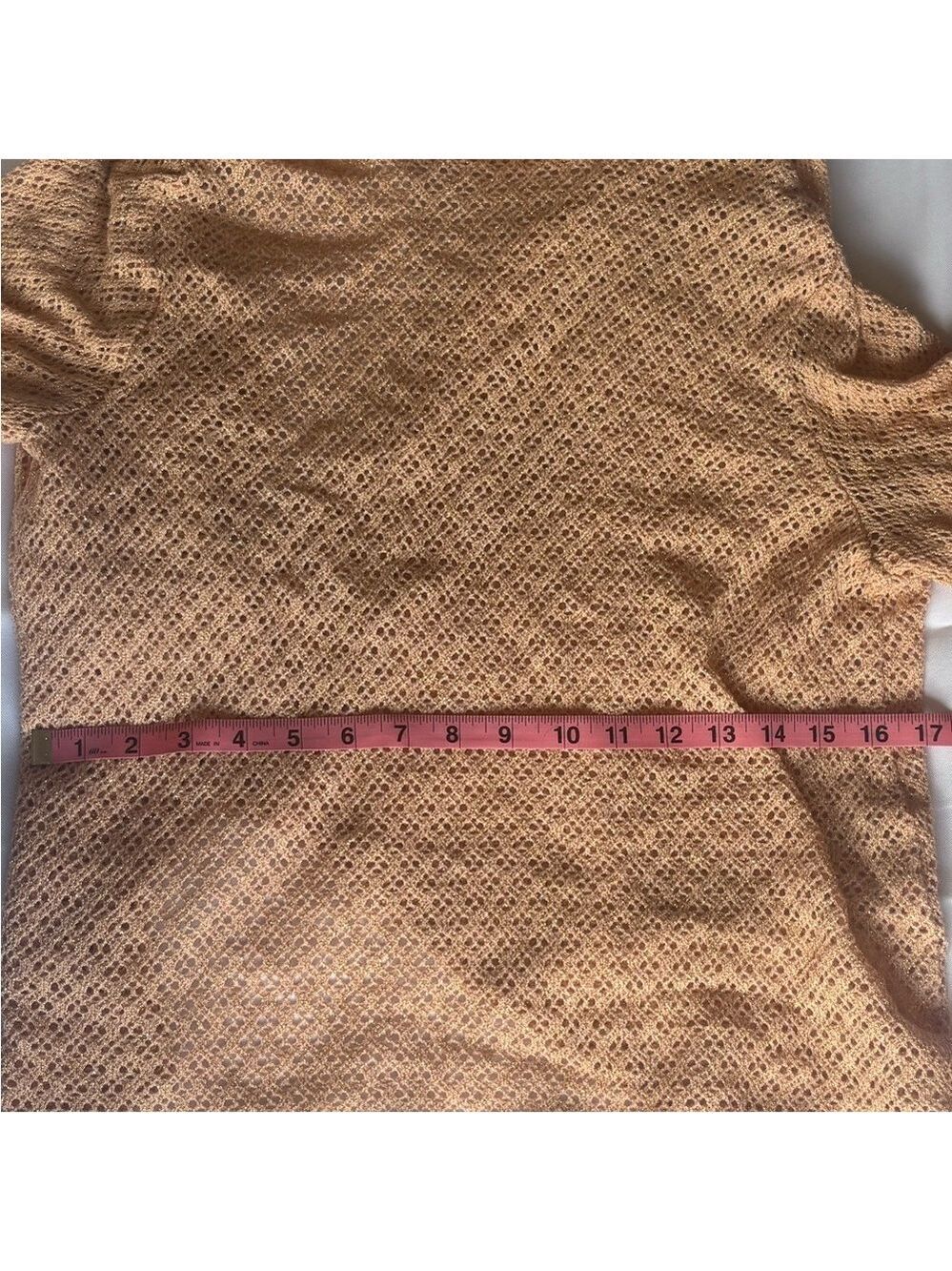 Ruby Rd. Shimmering Gold/peach Knit Top - Picture 5 of 5
